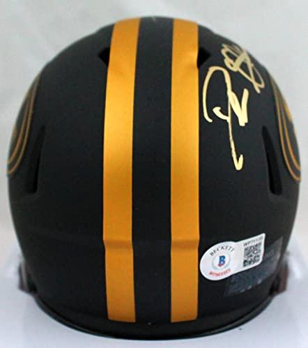 Deion Sanders Autographed San Francisco 49ers Eclipse Speed Mini Helmet- Beckett W Hologram Gold - Image 2