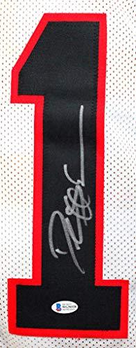 Deion Sanders Autographed TB White Pro Style Jersey - Beckett W Auth Silver - Image 3