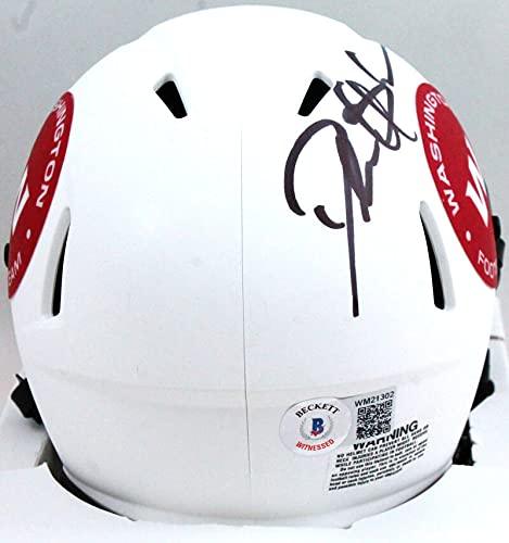 Deion Sanders Autographed WA Football Team Lunar Mini Helmet- Beckett W Black - Image 2
