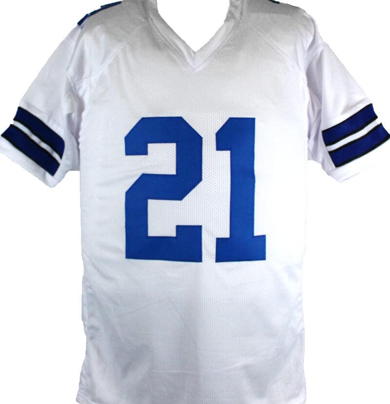 Deion Sanders Autographed White Pro STAT Style Jersey-Beckett W Hologram Silver - Image 4