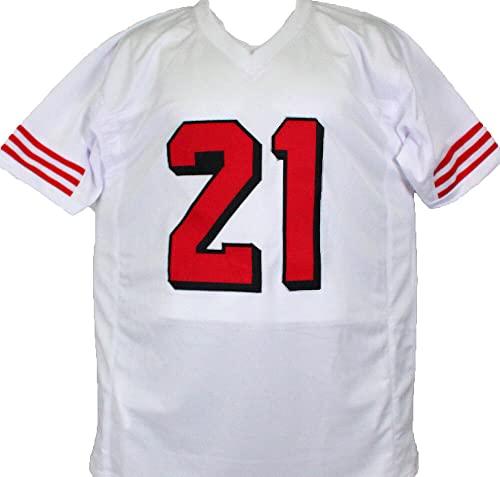 Deion Sanders Autographed White Pro Style Jersey-Beckett W Hologram Black - Image 2