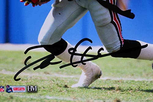 Deion Sanders Signed Atlanta Falcons 8x10 Running HM Photo-Beckett W Hologram Black - Image 4