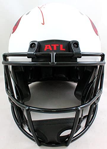 Deion Sanders Signed Atlanta Falcons Lunar Authentic F/S Helmet- Beckett W Purple - Image 4