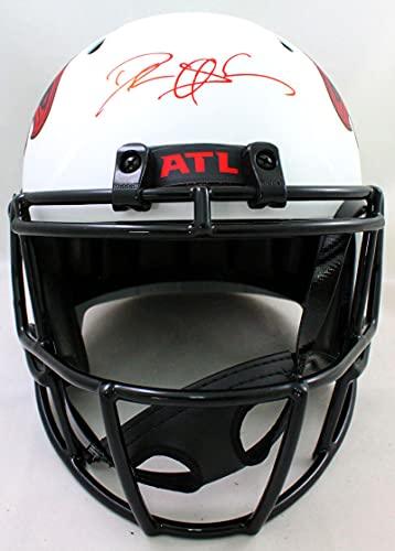 Deion Sanders Signed Atlanta Falcons Lunar Speed F/S Helmet - BA W Holo Red - Image 4