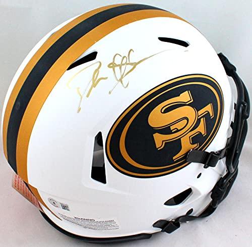 Deion Sanders Signed San Francisco 49ers Lunar Authentic F/S Helmet- Beckett W Blue
