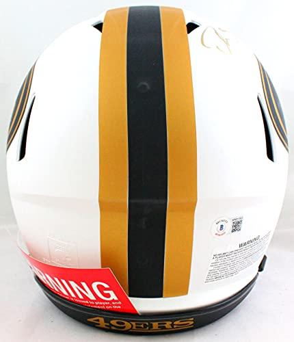Deion Sanders Signed San Francisco 49ers Lunar Authentic F/S Helmet- Beckett W Blue - Image 3