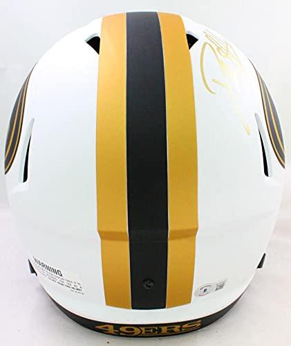 Deion Sanders Signed San Francisco 49ers Lunar Speed F/S Helmet- BA W Holo Gold - Image 3