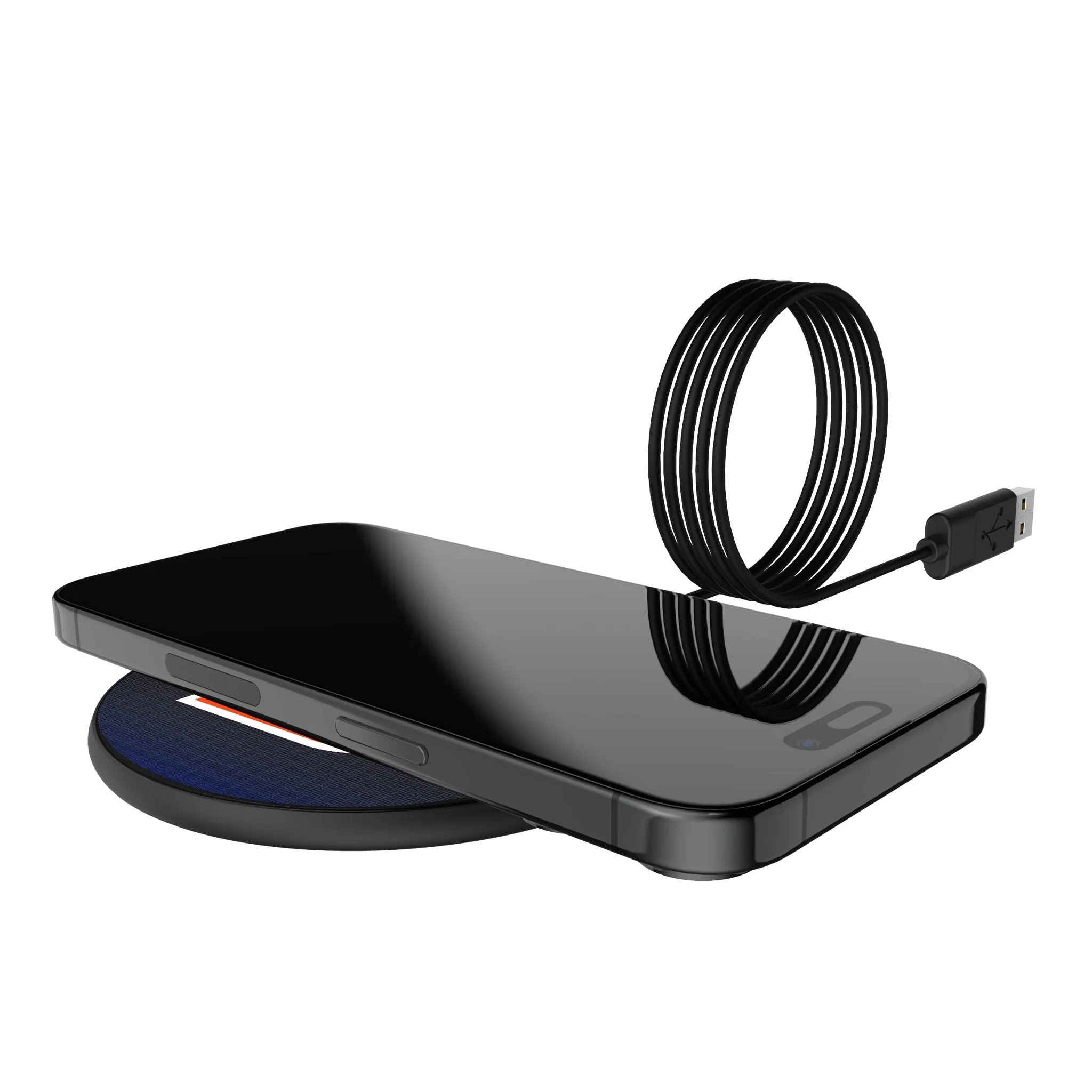 Denver Broncos 1993-1996 Historic Collection Linen 15-Watt Wireless Charger - Image 5