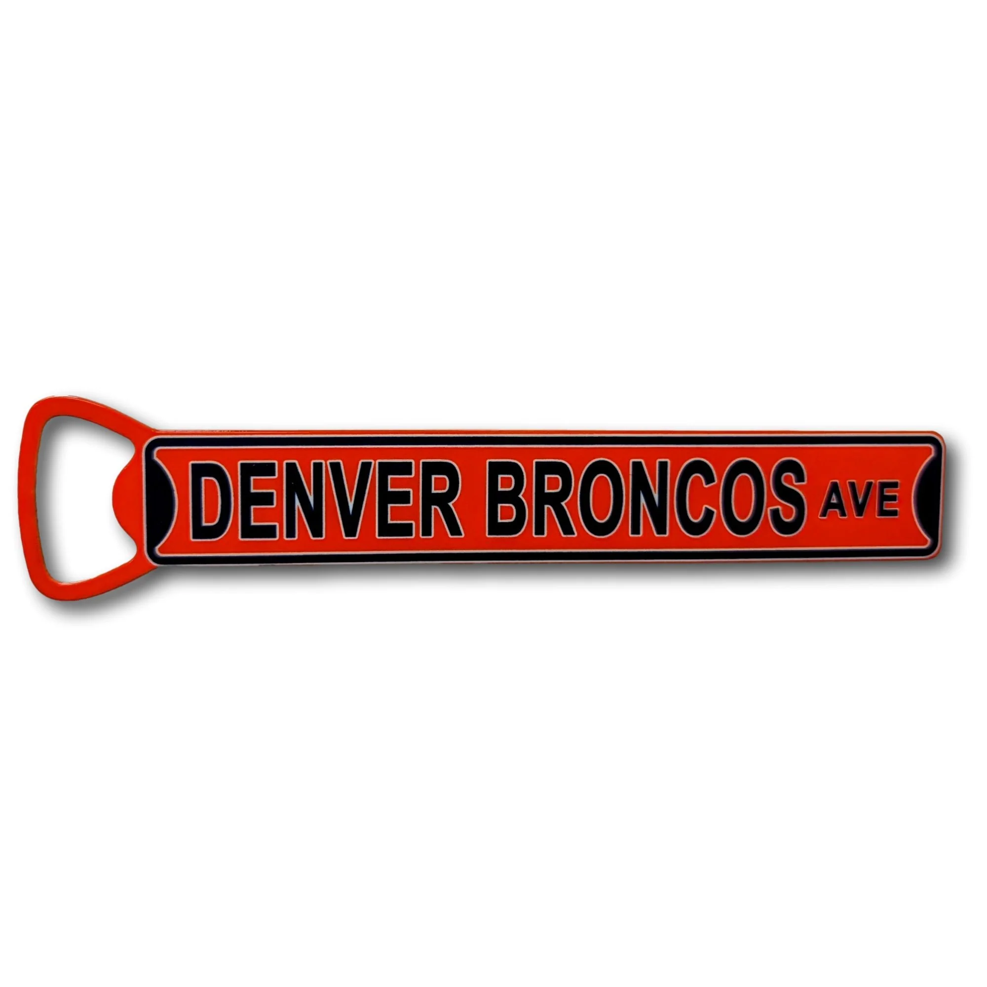 Denver Broncos Ave ORANGE - Steel Bottle Opener
