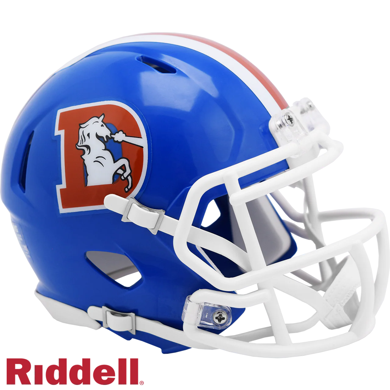 Riddell Denver Broncos Throwback Mini Speed Helmet - 1975-1996 Retro "D" Logo Replica - Official NFL Collectible for Autographs