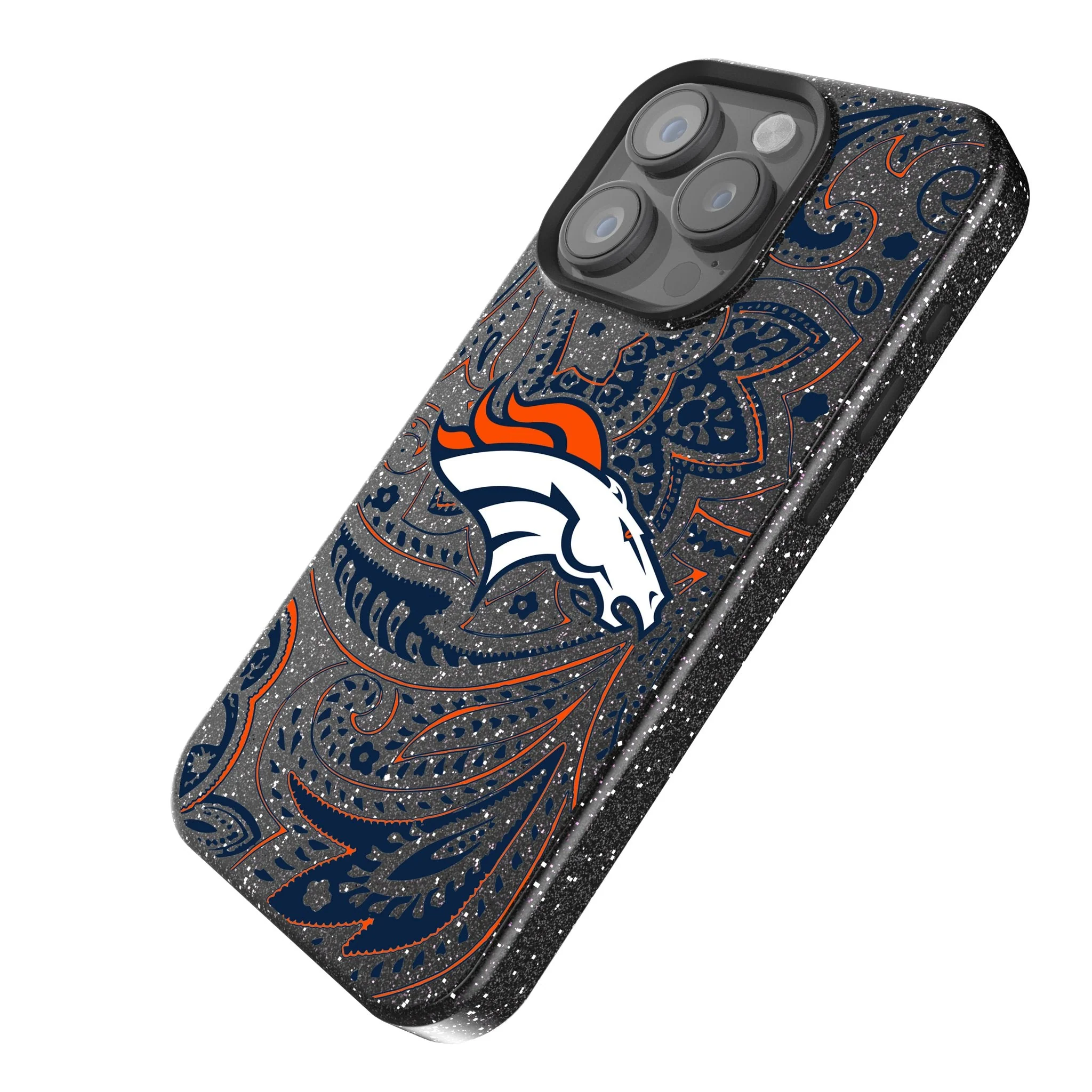 Denver Broncos Paisley Bling Phone Case - Image 2
