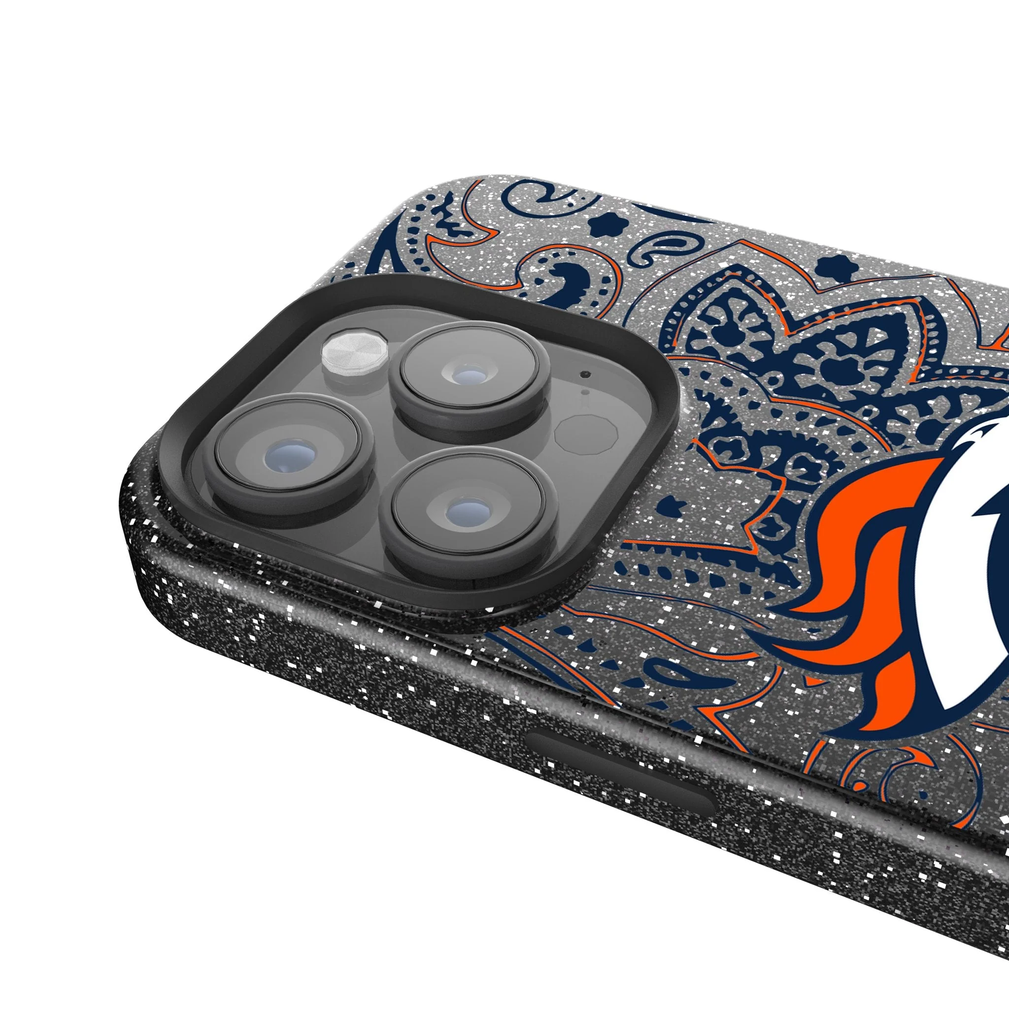 Denver Broncos Paisley Bling Phone Case - Image 4
