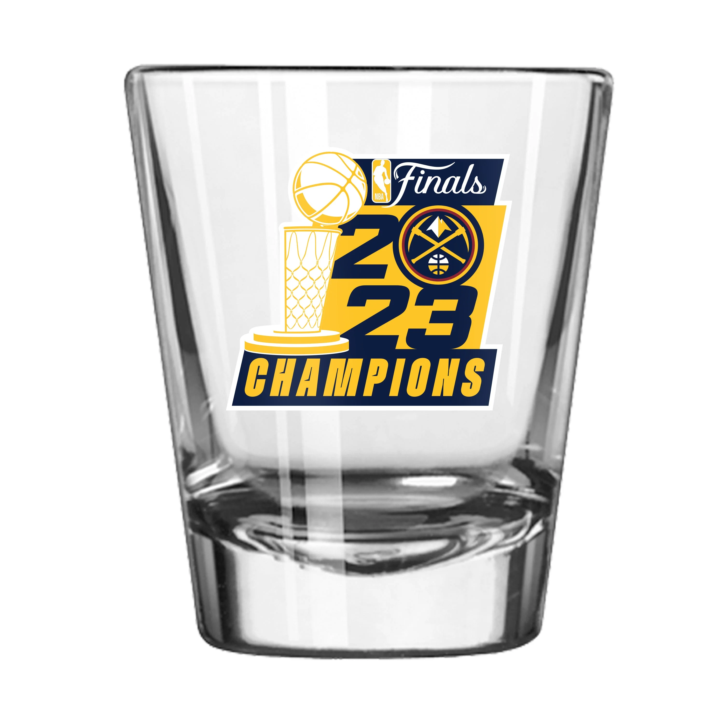 Denver Nuggets 2oz 2023 NBA Finals Champions Shot Glass - Image 2