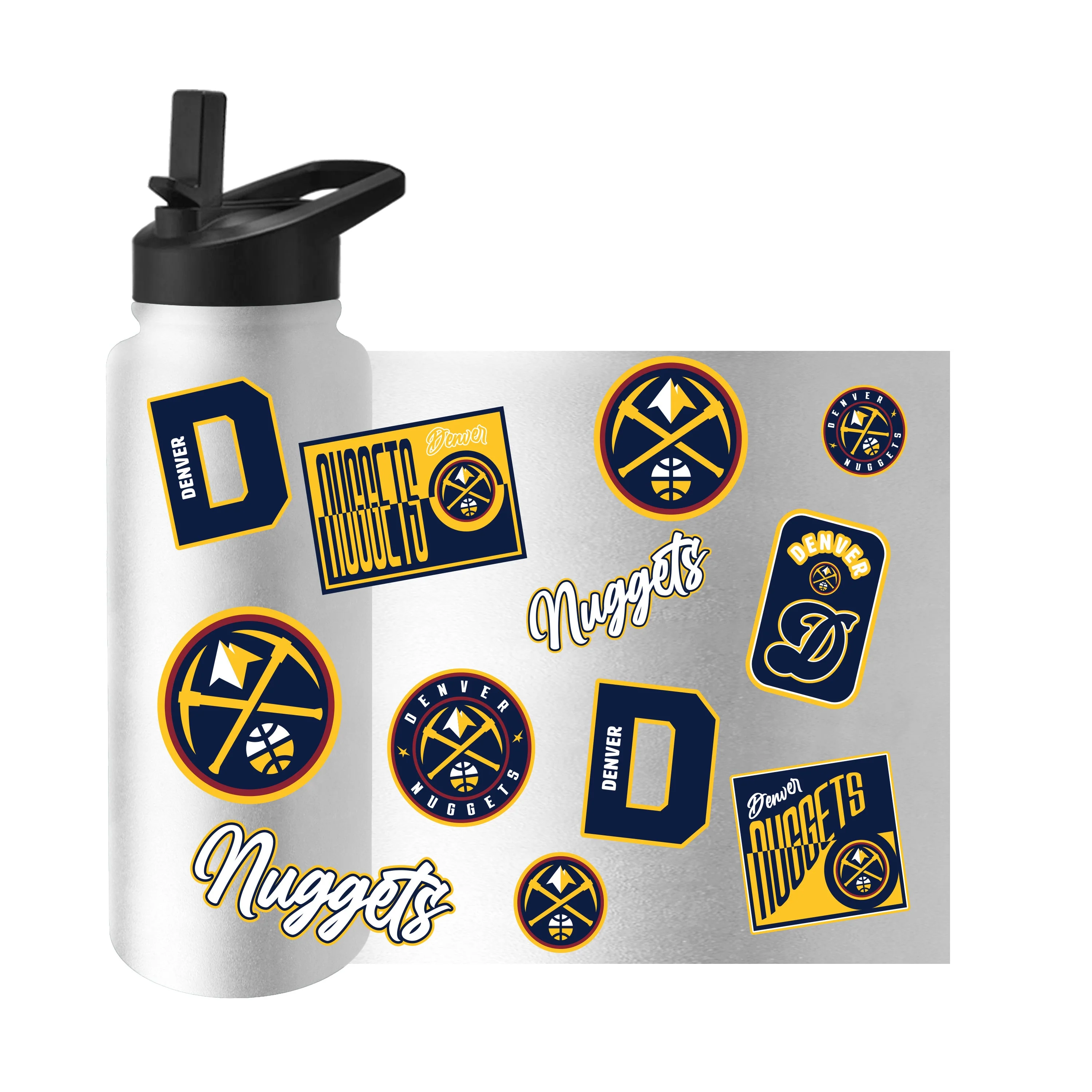 Denver Nuggets 34oz White Dreamweave Quencher Bottle - Image 3