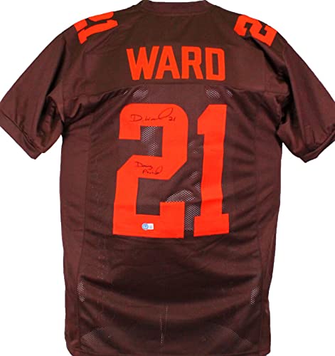 Denzel Ward Autographed Brown Pro Style Jersey w/Insc.-Beckett W Hologram *Black - Image 5