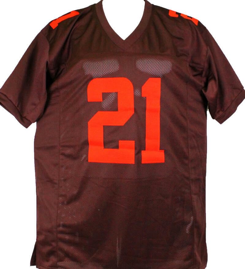 Denzel Ward Autographed Brown Pro Style Jersey w/Insc.-Beckett W Hologram *Black - Image 6