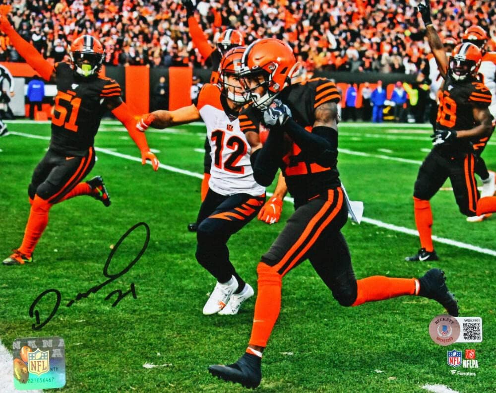 Denzel Ward Autographed Cleveland Browns 8x10 TD Photo-Beckett W Hologram *Black - Image 3