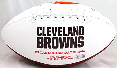 Denzel Ward Autographed Cleveland Browns Logo Football w/Insc.-Beckett W Hologram - Image 2
