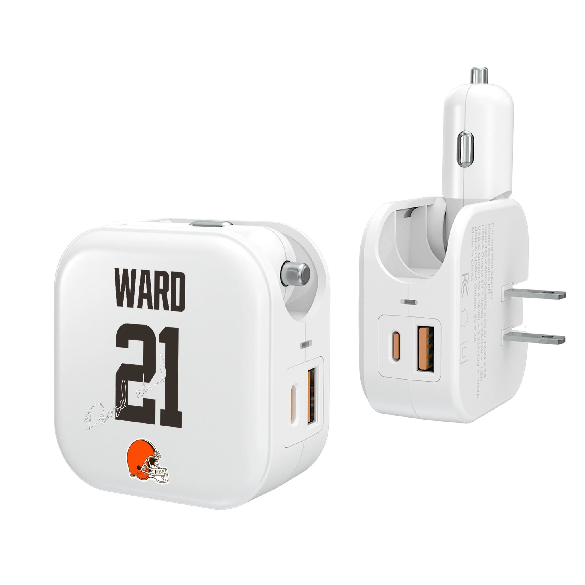 Denzel Ward Cleveland Browns 21 Ready 2 in 1 USB Charger