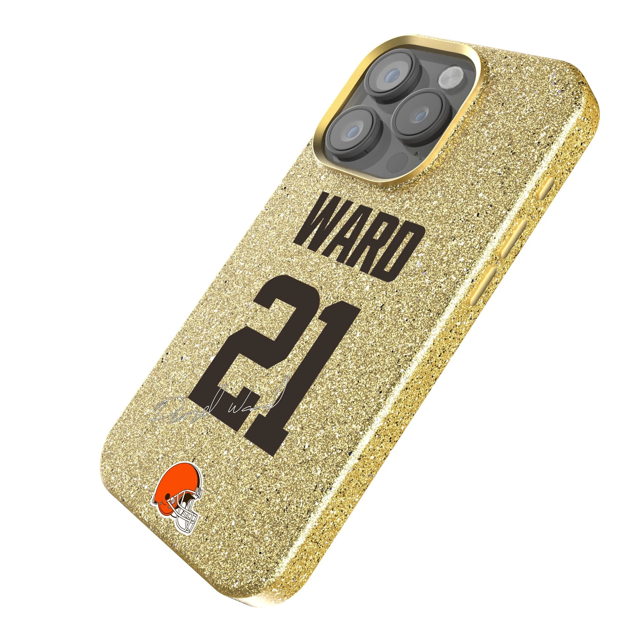 Denzel Ward Cleveland Browns 21 Ready Bling Phone Case - Image 2