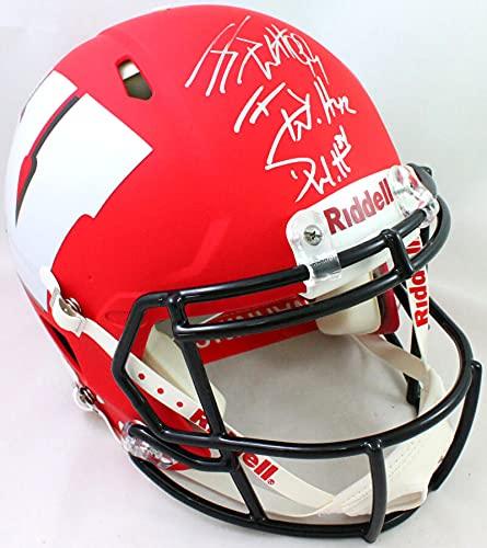 Derek/TJ/JJ Watt Signed Wisconsin Badgers Amp Speed Authentic Helmet- JSA W Auth Silver