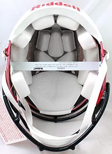 Derek/TJ/JJ Watt Signed Wisconsin Badgers Amp Speed Authentic Helmet- JSA W Auth Silver - Image 2