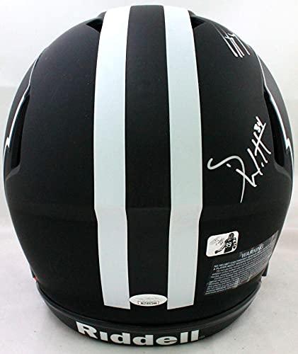 Derek/TJ/JJ Watt Signed Wisconsin Badgers Eclipse Speed Authentic Helmet- JSA W Auth Silver - Image 3