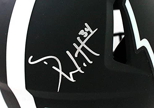 Derek/TJ/JJ Watt Signed Wisconsin Badgers Eclipse Speed Authentic Helmet- JSA W Auth Silver - Image 5