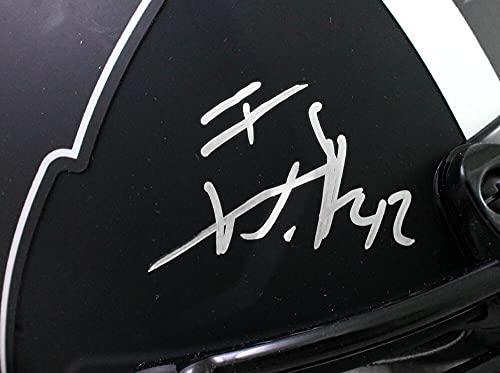 Derek/TJ/JJ Watt Signed Wisconsin Badgers Eclipse Speed Authentic Helmet- JSA W Auth Silver - Image 6