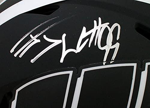Derek/TJ/JJ Watt Signed Wisconsin Badgers Eclipse Speed Authentic Helmet- JSA W Auth Silver - Image 7
