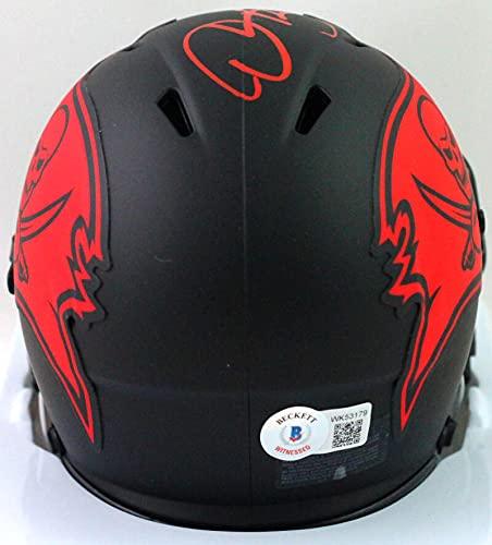 Derrick Brooks Autographed Buccaneers Eclipse Speed Mini Helmet- Beckett W Red - Image 2