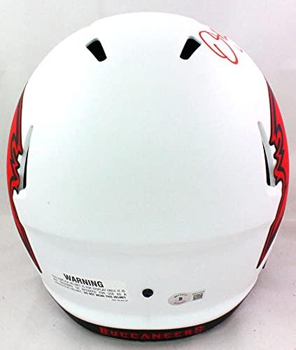 Derrick Brooks Autographed Buccaneers Lunar Speed FS Helmet w HOF- Beckett WRed - Image 3