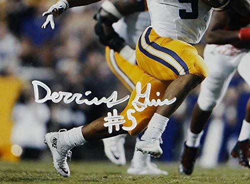Derrius Guice Autographed LSU 8x10 Running Photo - JSA W Auth White - Image 2