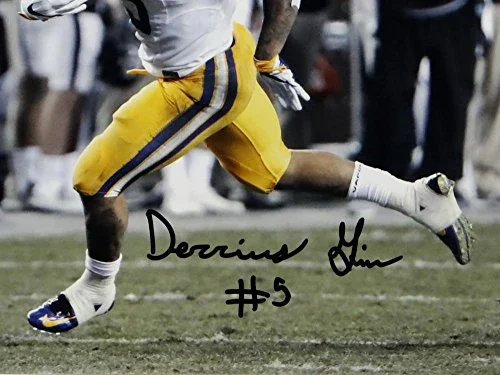 Derrius Guice Autographed LSU 8x10 Sideline Run Photo - JSA W Auth Black - Image 2