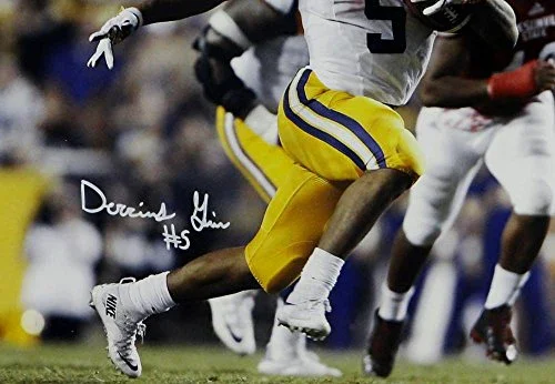 Derrius Guice Autographed LSU Tigers 16x20 Running- JSA W Auth White - Image 2