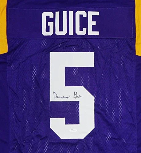 Derrius Guice Autographed Purple College Style Jersey- JSA Witness Auth - Image 2