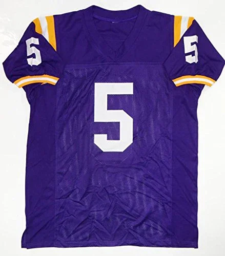 Derrius Guice Autographed Purple College Style Jersey- JSA Witness Auth - Image 4