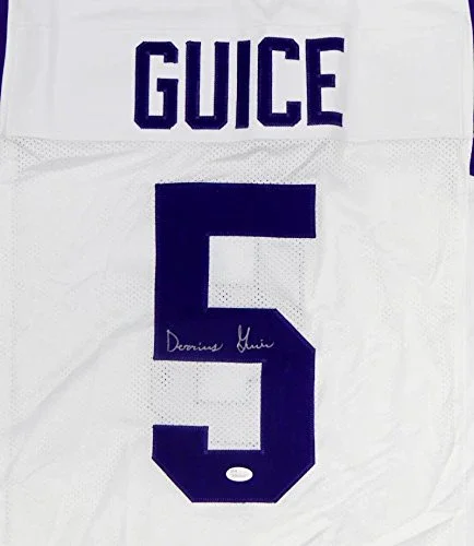 Derrius Guice Autographed White College Style Jersey- JSA Witness Auth - Image 2