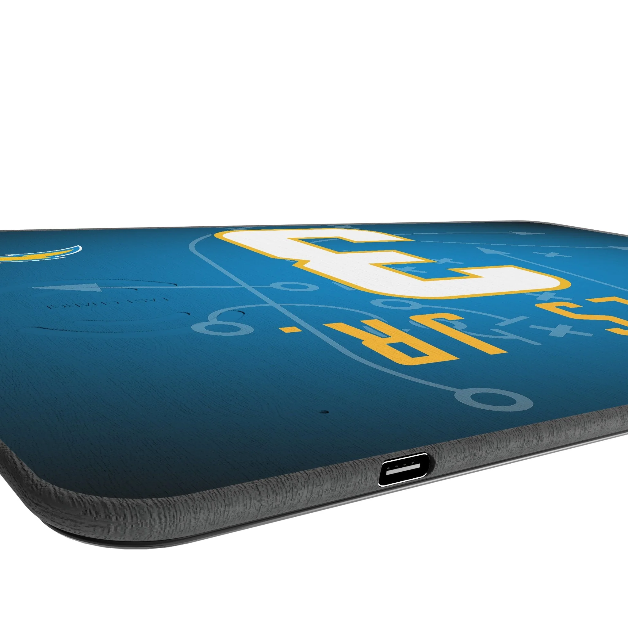 Derwin James Jr. Los Angeles Chargers 3 Game Tactic 15-Watt Wireless Charger and Mouse Pad - Image 3
