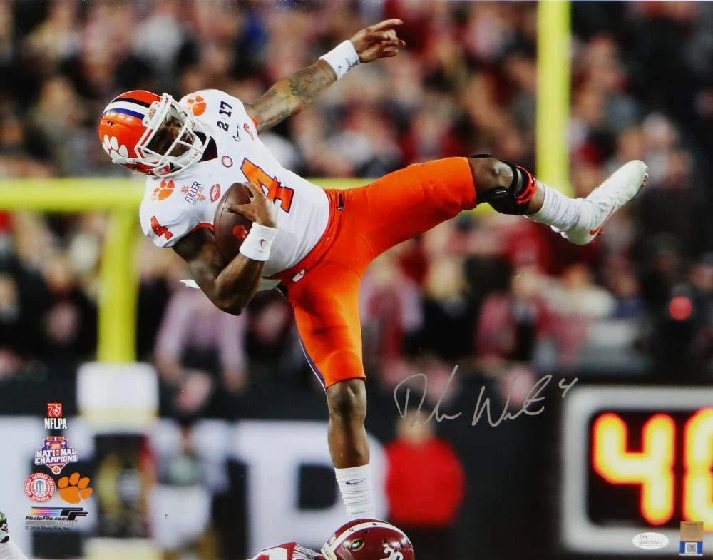 DeShaun Watson Clemson 16x20 PF Photo In Air in Natl Champ- JSA W Auth Silver - Image 2