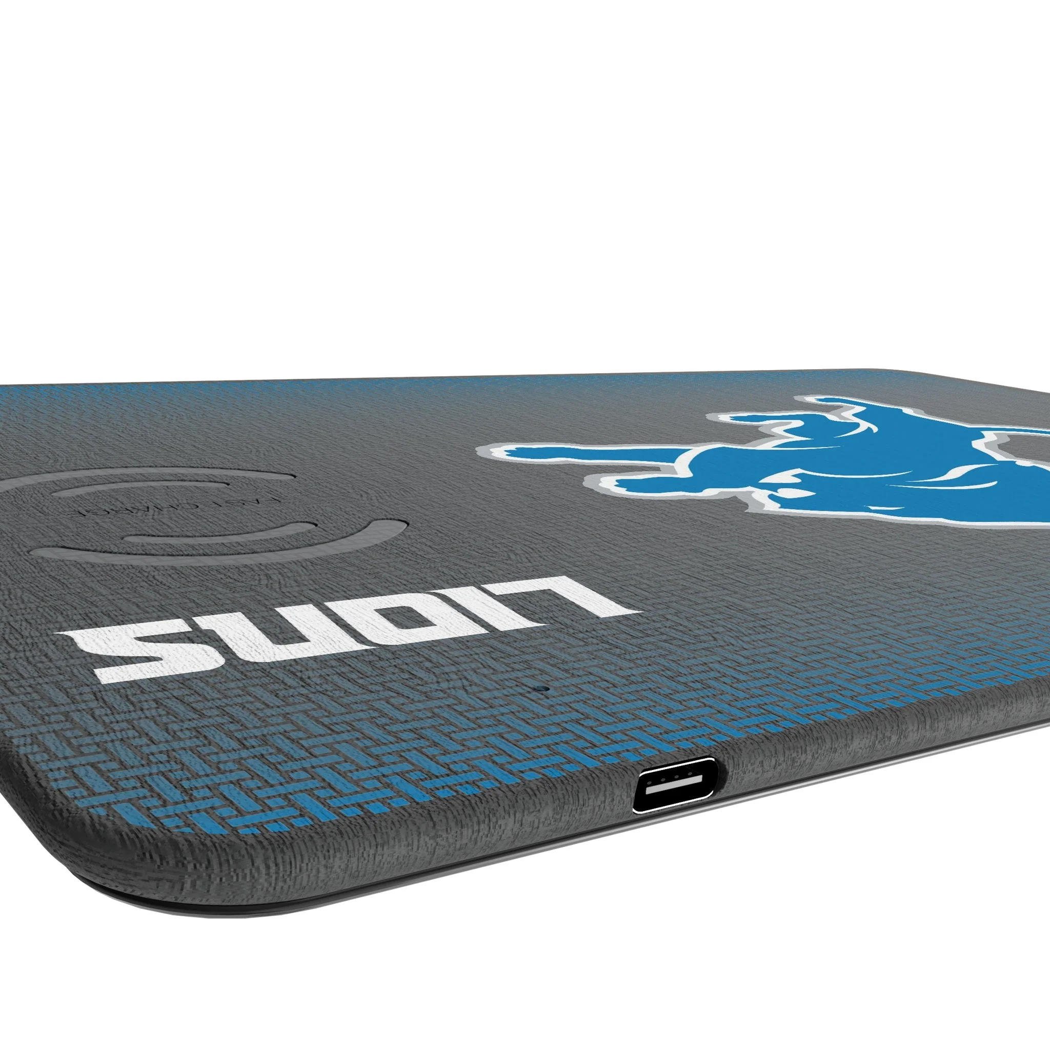 Detroit Lions Linen 15-Watt Wireless Charger and Mouse Pad - Image 3