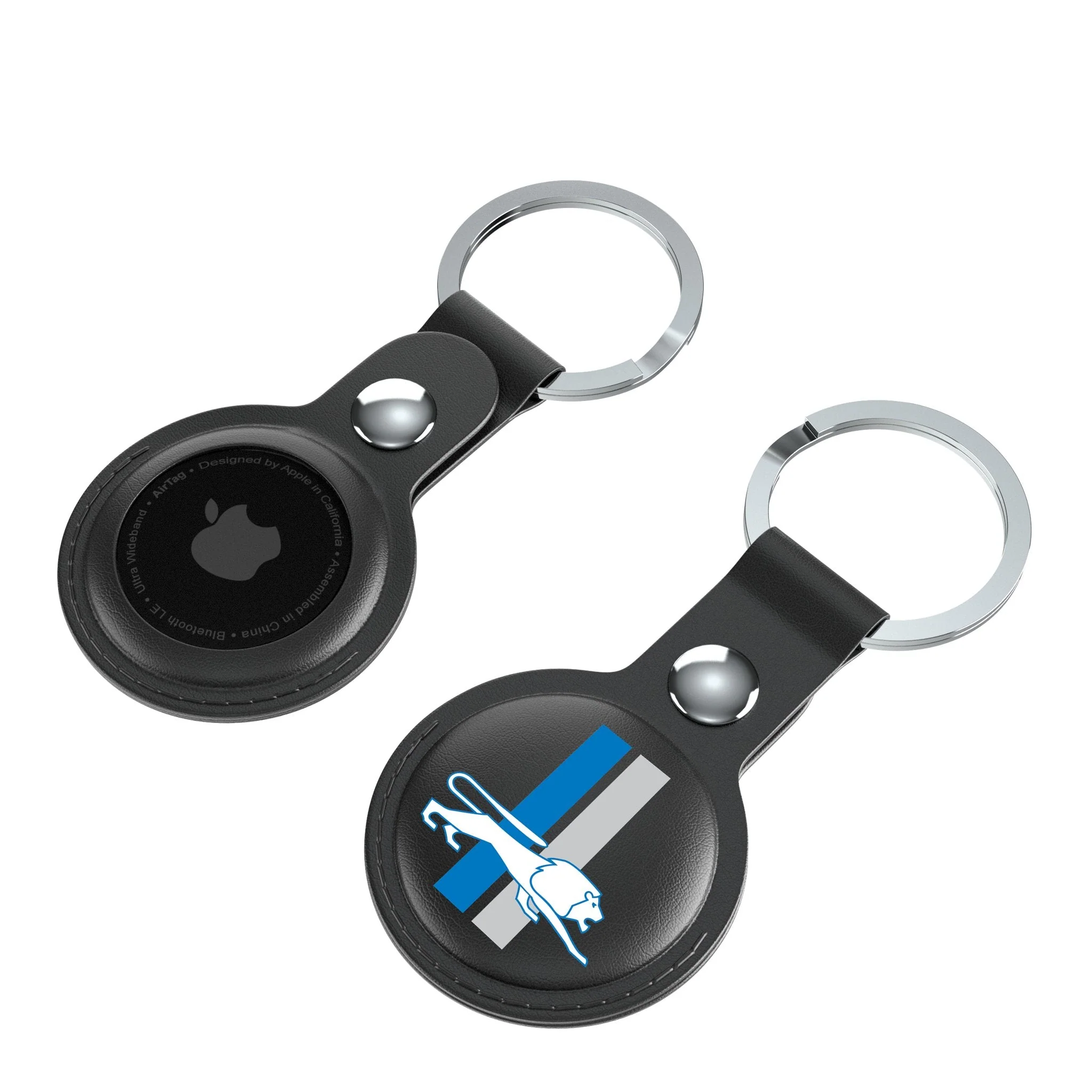 Detroit Lions Retro Insignia Black Airtag Holder 2-Pack - Image 4
