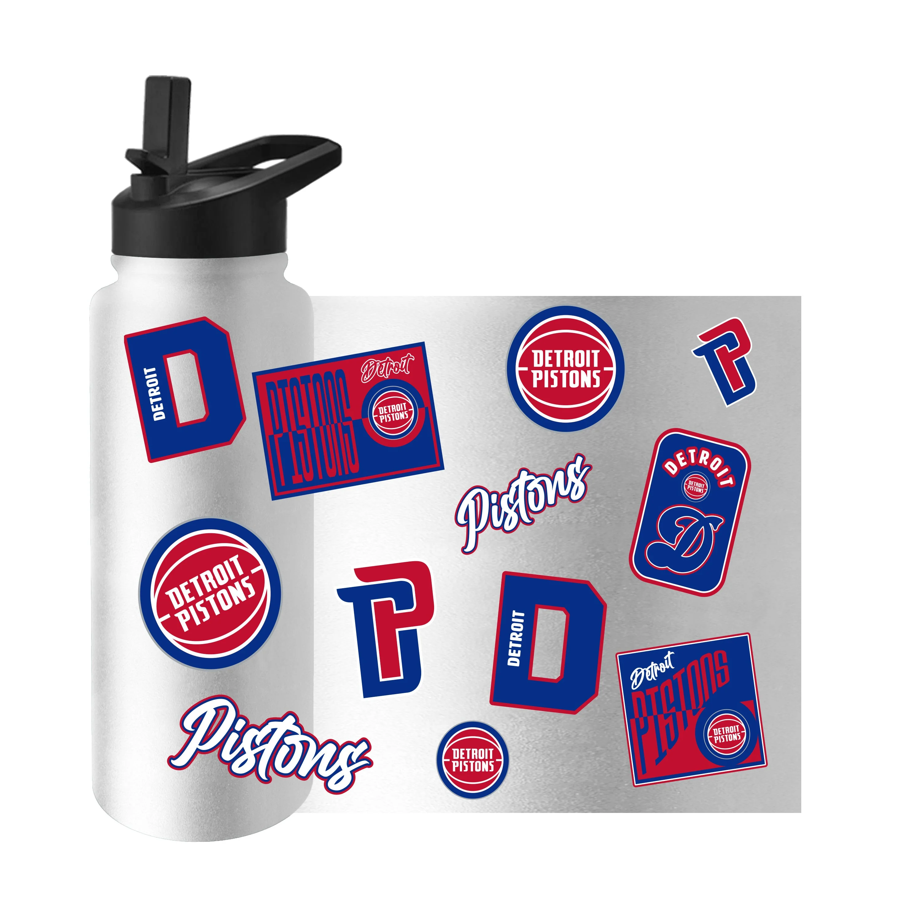 Detroit Pistons 34oz White Dreamweave Quencher Bottle - Image 3