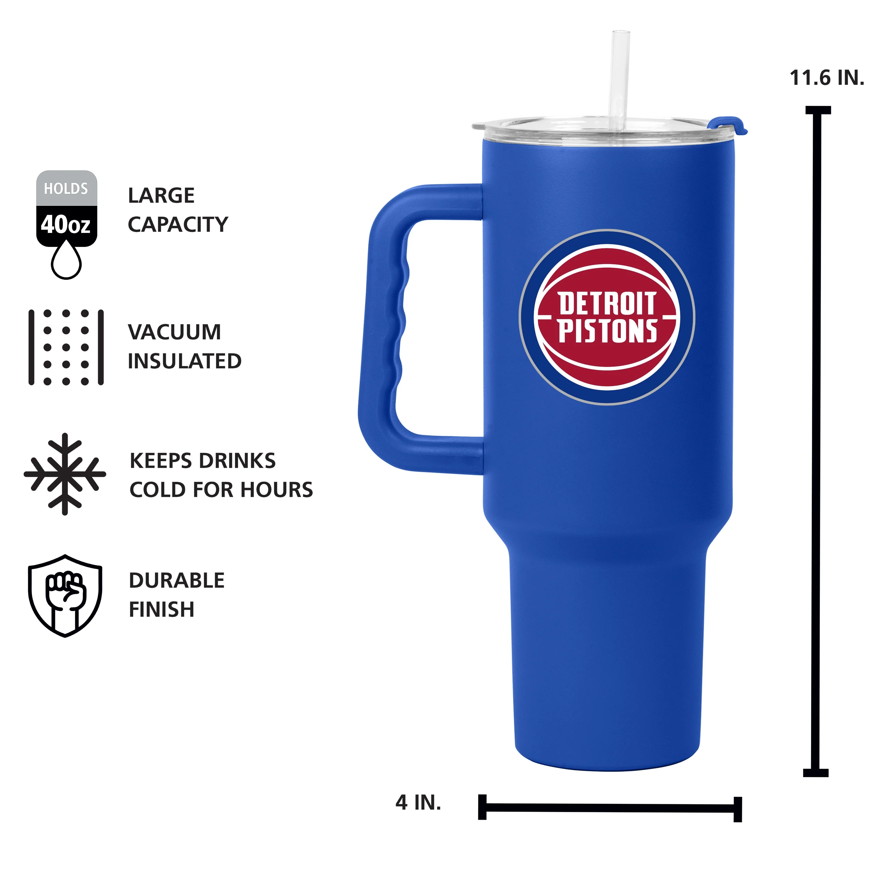 Detroit Pistons 40oz Flipside Powder Coat Tumbler - Image 5