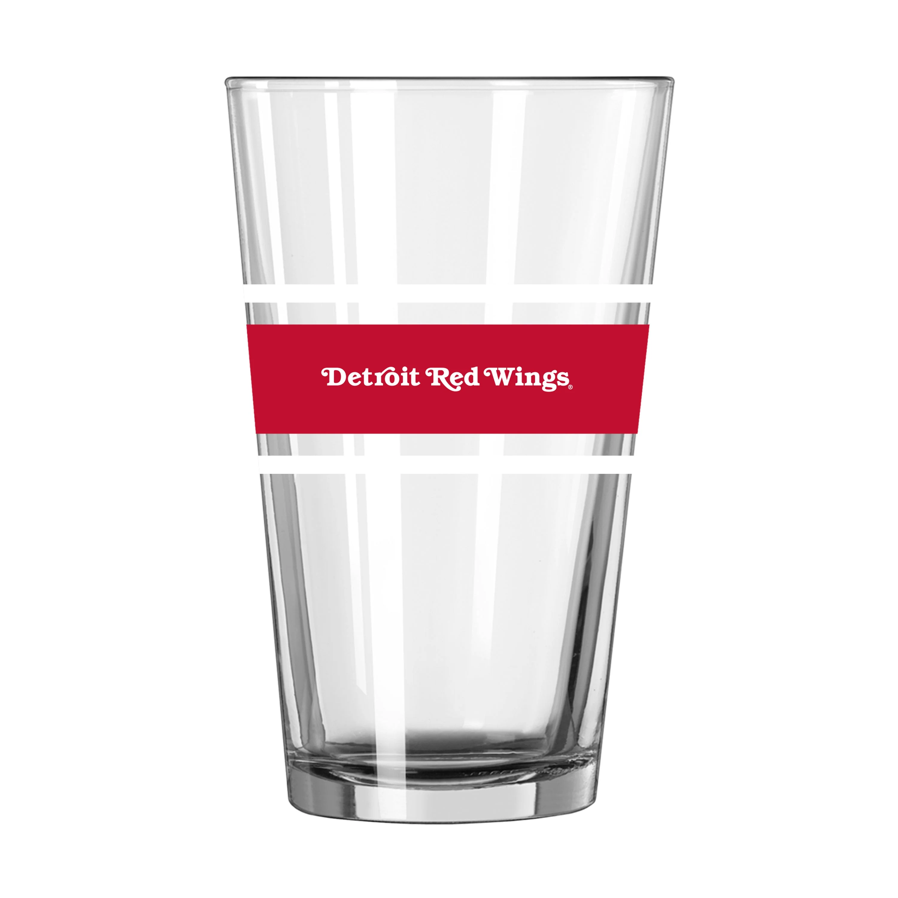 Detroit Red Wings 16oz Stripe Pint Glass - Image 2