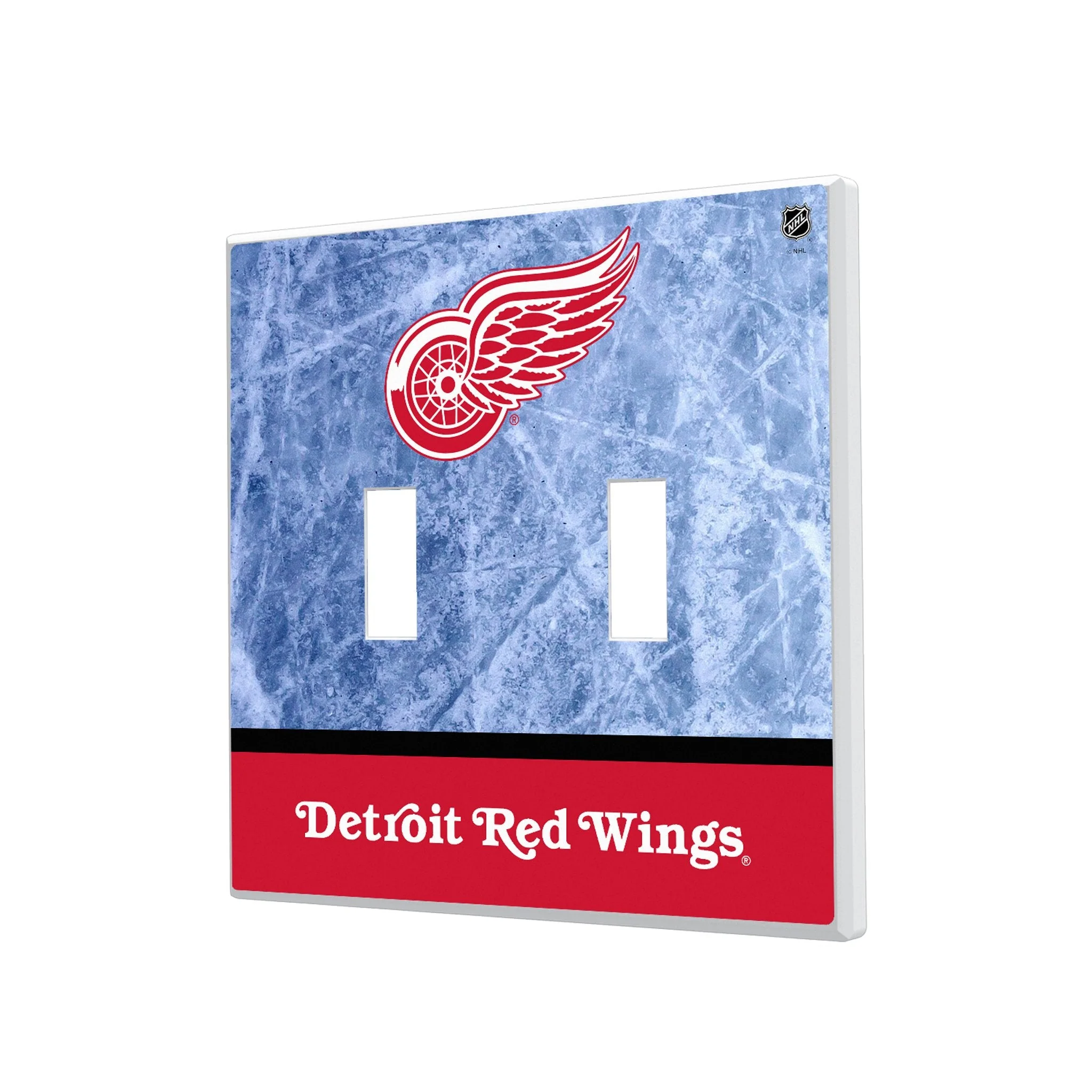 Detroit Red Wings Ice Wordmark Hidden-Screw Light Switch Plate - Image 3