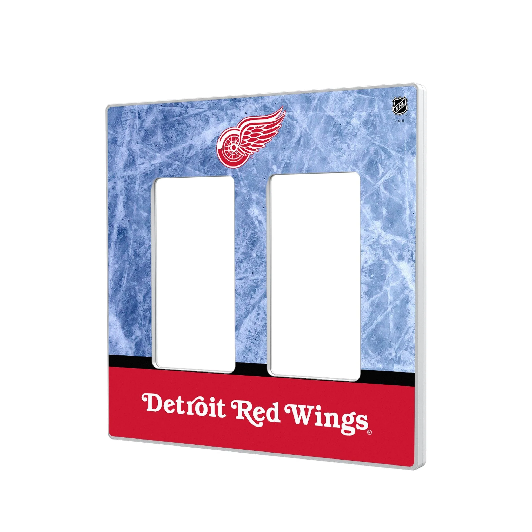 Detroit Red Wings Ice Wordmark Hidden-Screw Light Switch Plate - Image 4