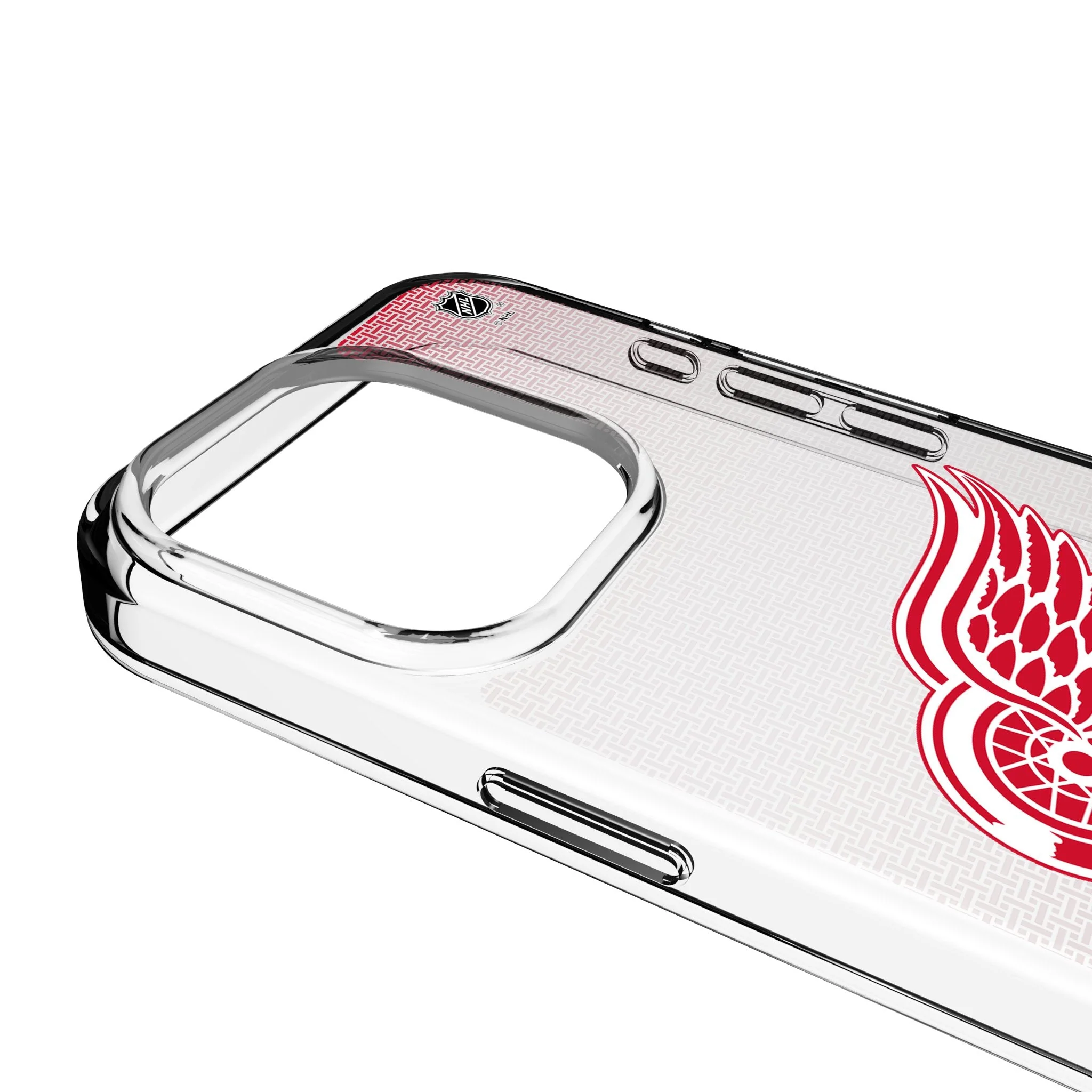 Detroit Red Wings Linen Clear Phone Case for Apple iPhone - Image 3