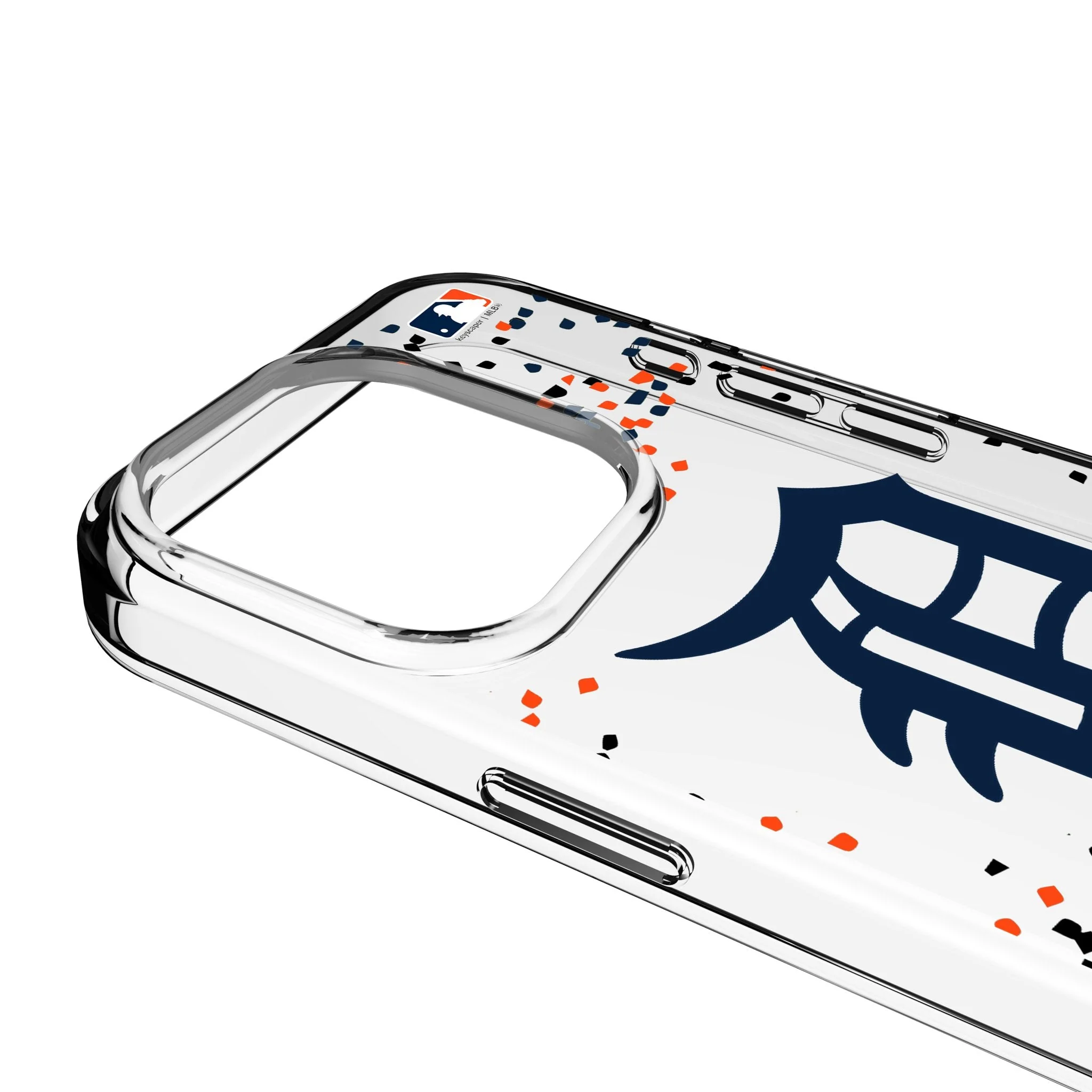 Detroit Tigers Confetti Clear Phone Case for Apple iPhone - Image 3