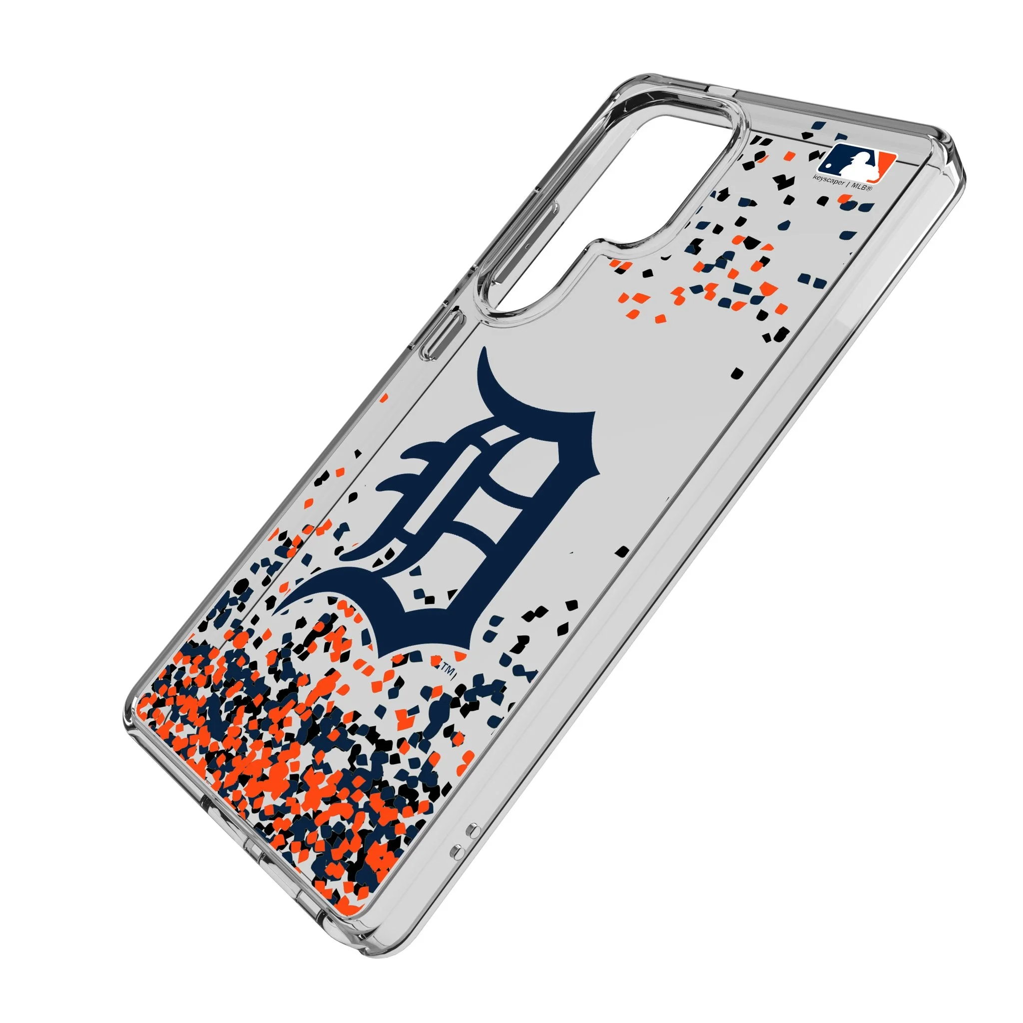 Detroit Tigers Confetti Clear Phone Case for Samsung Galaxy - Image 2